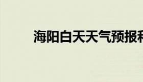 海阳白天天气预报和夜间天气预报