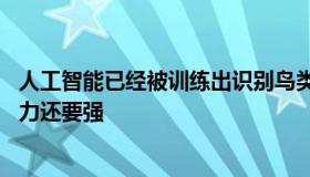 人工智能已经被训练出识别鸟类个体的能力 比我们人类的能力还要强