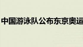 中国游泳队公布东京奥运名单 附详情公告！！