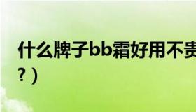 什么牌子bb霜好用不贵（bb霜哪个牌子好用?）