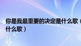 你是我最重要的决定是什么歌（歌词你是我最重要的决定是什么歌）