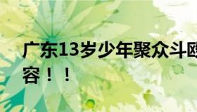 广东13岁少年聚众斗殴刺死2人 警方通报内容！！