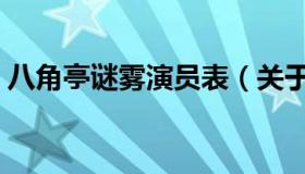 八角亭谜雾演员表（关于八角亭谜雾演员表）