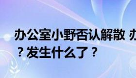 办公室小野否认解散 办公室小野怎么回应的？发生什么了？