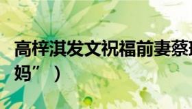 高梓淇发文祝福前妻蔡琳（称呼女方“礼物妈妈”）