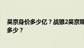 吴京身价多少亿？战狼2吴京赚了多少钱？吴京现在片酬是多少？