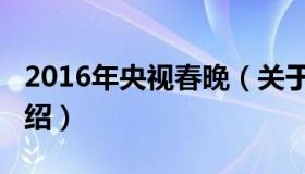 2016年央视春晚（关于2016年央视春晚的介绍）