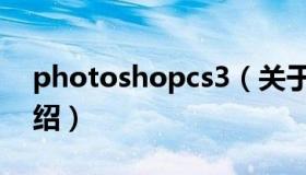 photoshopcs3（关于photoshopcs3的介绍）