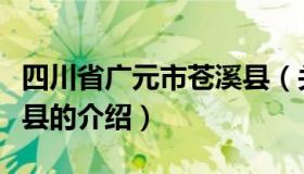 四川省广元市苍溪县（关于四川省广元市苍溪县的介绍）