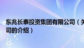 东兆长泰投资集团有限公司（关于东兆长泰投资集团有限公司的介绍）