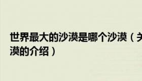 世界最大的沙漠是哪个沙漠（关于世界最大的沙漠是哪个沙漠的介绍）