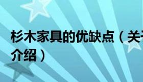 杉木家具的优缺点（关于杉木家具的优缺点的介绍）