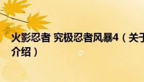 火影忍者 究极忍者风暴4（关于火影忍者 究极忍者风暴4的介绍）