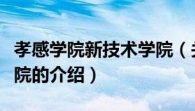 孝感学院新技术学院（关于孝感学院新技术学院的介绍）