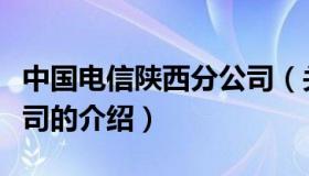 中国电信陕西分公司（关于中国电信陕西分公司的介绍）