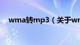 wma转mp3（关于wma转mp3的介绍）