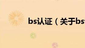 bs认证（关于bs认证的介绍）