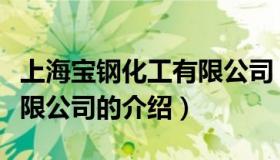 上海宝钢化工有限公司（关于上海宝钢化工有限公司的介绍）