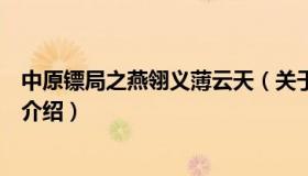 中原镖局之燕翎义薄云天（关于中原镖局之燕翎义薄云天的介绍）