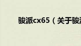 骏派cx65（关于骏派cx65的介绍）