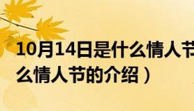 10月14日是什么情人节（关于10月14日是什么情人节的介绍）