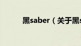 黑saber（关于黑saber的介绍）