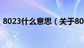 8023什么意思（关于8023什么意思的介绍）