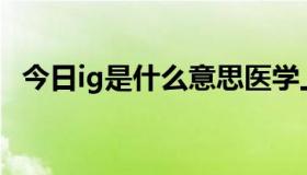 今日ig是什么意思医学上（IG是什么意思）