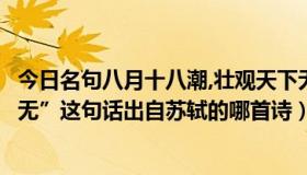 今日名句八月十八潮,壮观天下无（“八月十八潮，壮观天下无”这句话出自苏轼的哪首诗）