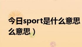 今日sport是什么意思（路虎汽车sport是什么意思）