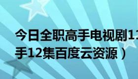 今日全职高手电视剧11集百度云（求全职高手12集百度云资源）