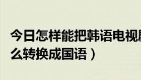 今日怎样能把韩语电视剧换成国语（看韩剧怎么转换成国语）