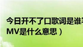 今日开不了口歌词是谁写的（《开不了口》的MV是什么意思）