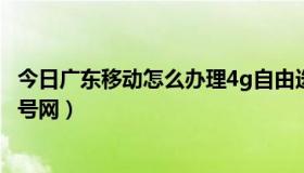 今日广东移动怎么办理4g自由选套餐（广东移动怎么办理短号网）