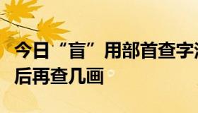 今日“盲”用部首查字法，应先查什么部，然后再查几画