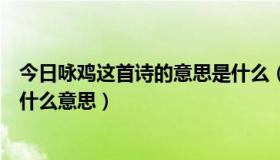 今日咏鸡这首诗的意思是什么（请问杜甫的《鸡》，说的是什么意思）