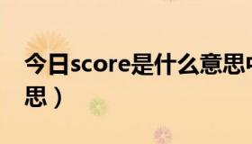 今日score是什么意思中文（Score是什么意思）