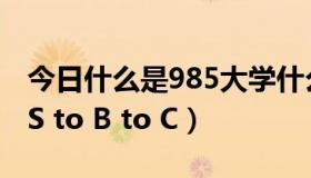 今日什么是985大学什么是211大学（什么是S to B to C）