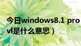 今日windows8.1 pro vl（Windows8 Pro vl是什么意思）