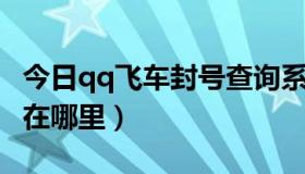 今日qq飞车封号查询系统（QQ飞车封号查询在哪里）