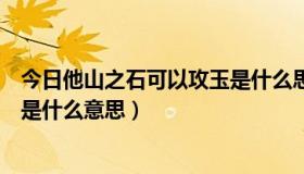 今日他山之石可以攻玉是什么思维方式（他山之石可以攻玉是什么意思）