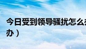 今日受到领导骚扰怎么办（被领导性骚扰怎么办）