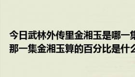 今日武林外传里金湘玉是哪一集（《武林外传》里面金湘玉那一集金湘玉算的百分比是什么意思啊）