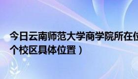 今日云南师范大学商学院所在位置（云南师范大学商学院几个校区具体位置）