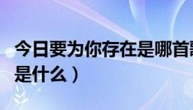 今日要为你存在是哪首歌词（为你存在的歌词是什么）