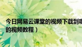 今日网易云课堂的视频下载到哪里了（怎样下载网易学院中的视频教程）