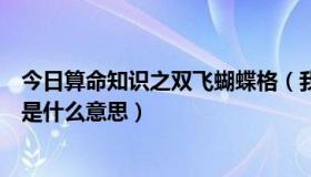 今日算命知识之双飞蝴蝶格（我八字是双飞蝴蝶命格！到底是什么意思）