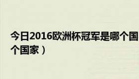 今日2016欧洲杯冠军是哪个国（2012年的欧洲杯冠军是哪个国家）