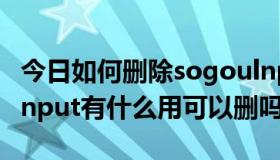 今日如何删除sogoulnput（C盘里的SogouInput有什么用可以删吗）