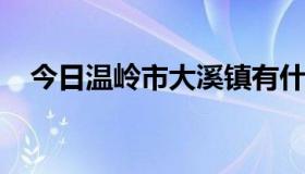 今日温岭市大溪镇有什么地方可以好玩的